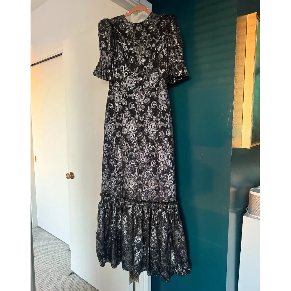 $3245 NWT The Vampire’s Wife ‘The Night Flight’ Gown in Ink Black and Silver - Picture 12 of 13